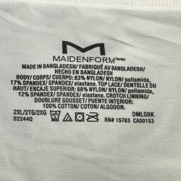 Maidenform Womens Size 2XL/9 Panty Bikini Adjustable String Bikini White New - Picture 5 of 8